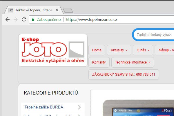 E-shop www.tepelnezarice.cz